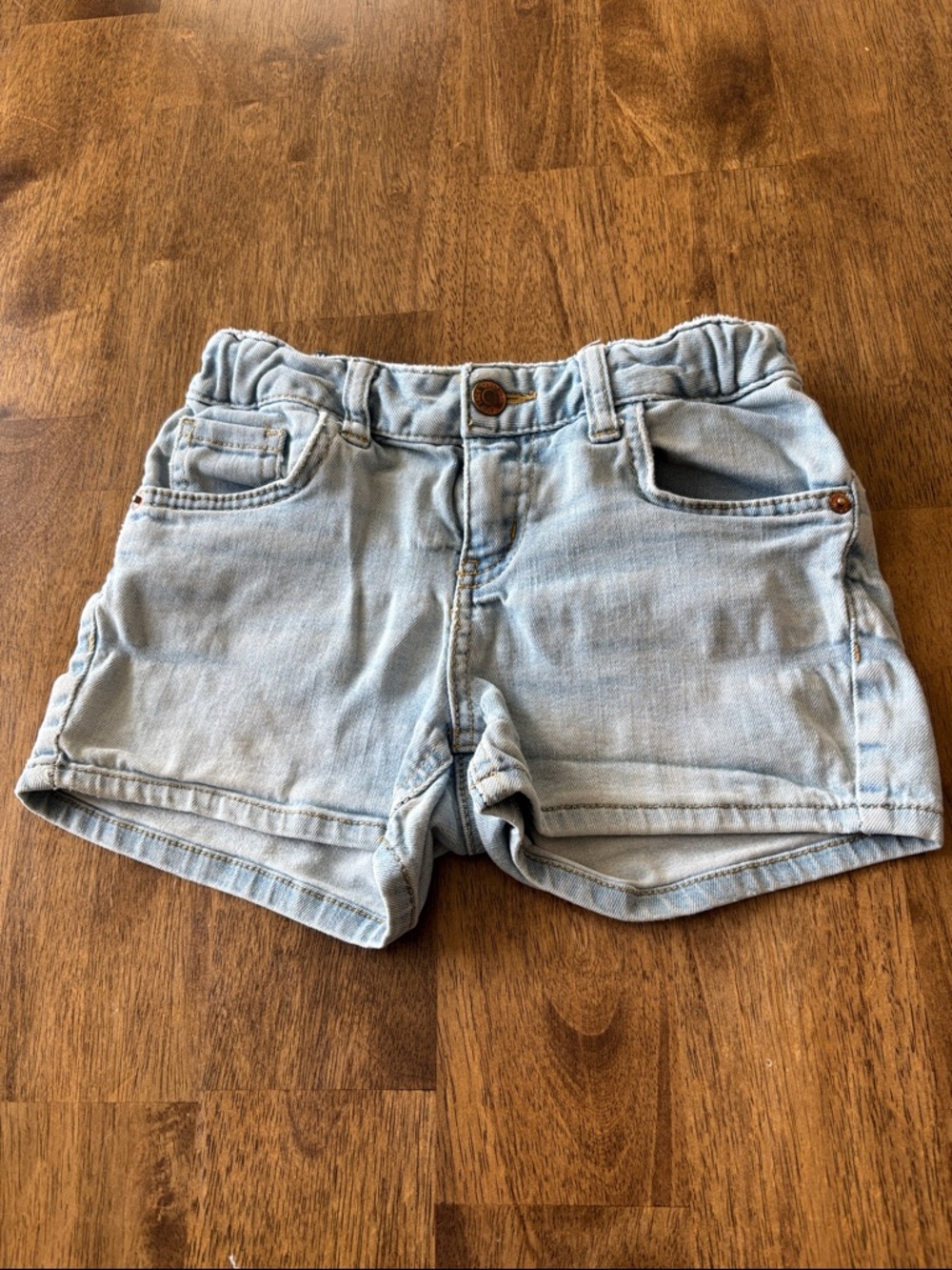 Light Blue Kids Denim Shorts with Elastic Adjustable Waist